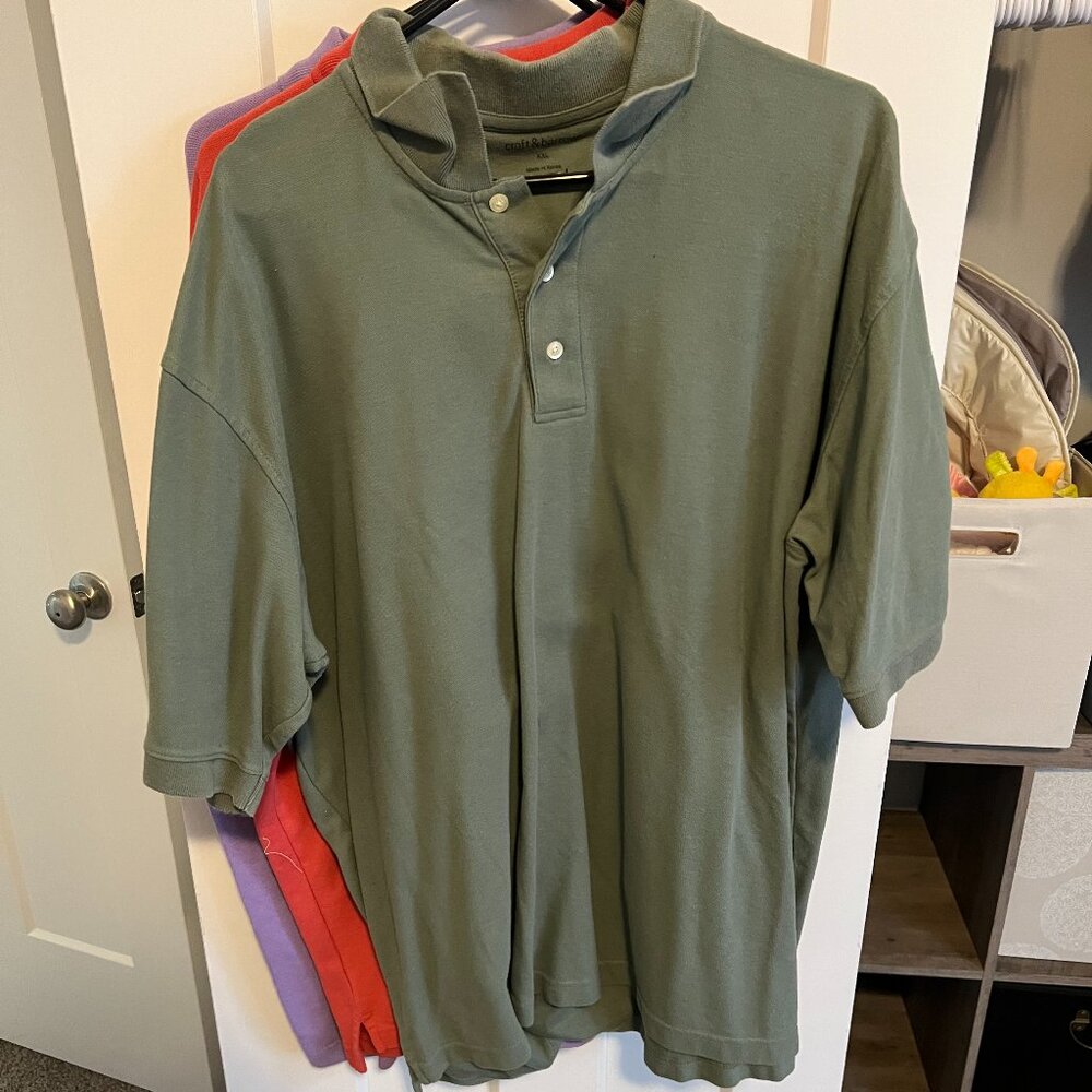 mens xxl 2xl polo 3 shirt lot croft and barrow old navy green red purple